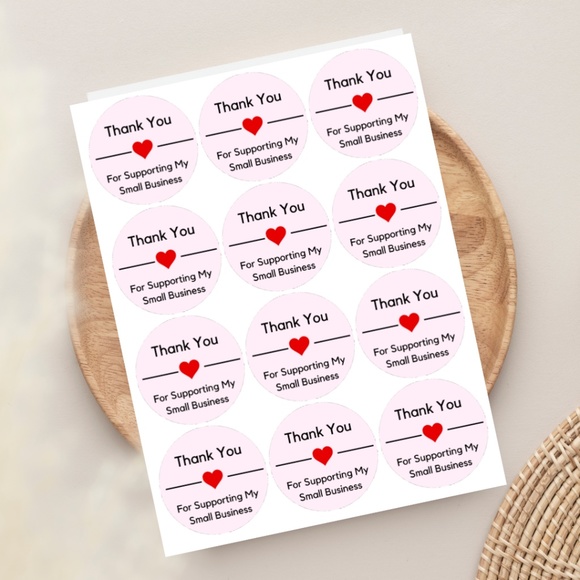 NEW - Thank You Pink with Heart Stickers 2" - Picture 1 of 2